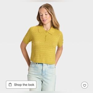 Universal Thread: Short-Sleeve Pointelle Sweater Size Medium (NWOT)